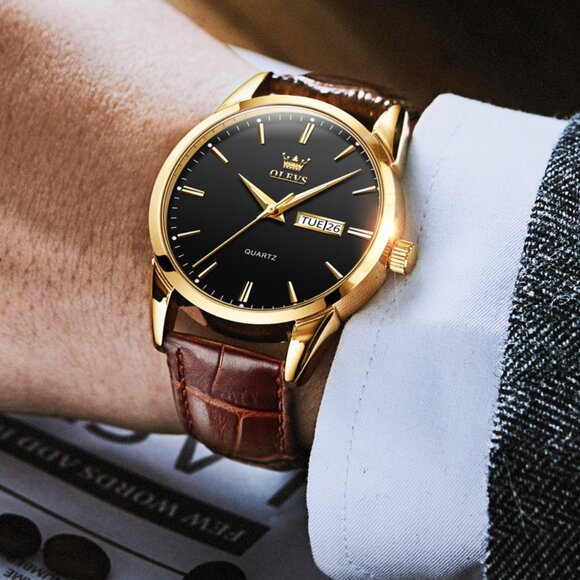 8-5 Men's Watches Leather Band White Case Waterproof Luminous - Picture 1 of 5